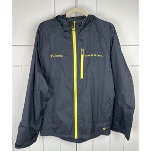 Columbia Men's Medium Oregon Ducks Jacket Hooded Full Zip Waterproof Windbreaker